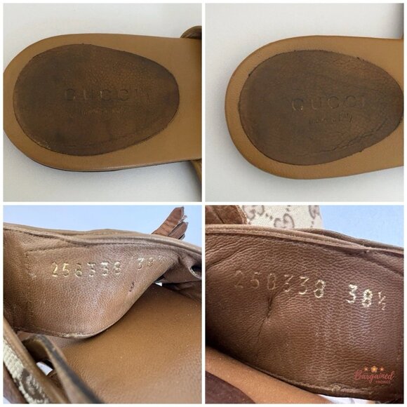 Authentic Gucci GG Monogram Brown Sandals Size 38.5/8.5 - Picture 4 of 10